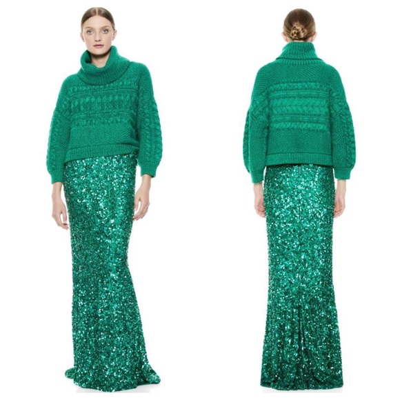 Alice + Olivia CHARITY SEQUIN GOWN SKIRT - Picture 5 of 11